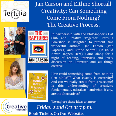 An evening of literature with Jan Carson and Eithne Shortall at Tertulia Bookshop, Westport