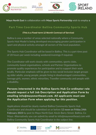 Job Opportunity - Ballina Community Sports Hub Coordinator 