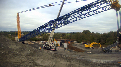 N26 Cloongullane Realignment project - Moy River Bridge - Crane Assembly - Beam Lift