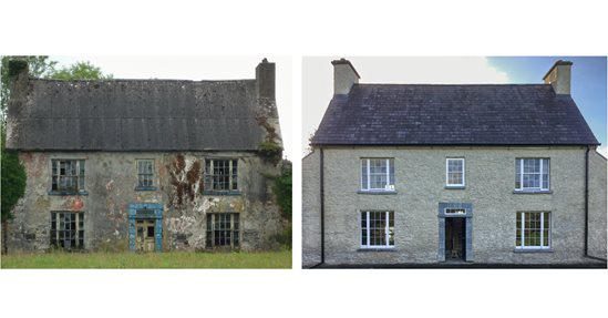 Before and After image of Turlough Lodge