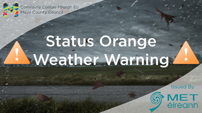 Status Orange Weather warning in Place for Wind – 9pm Wednesday 19th August to 12pm Thursday 20th August
